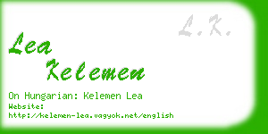 lea kelemen business card